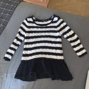 Black and White Striped Sweater